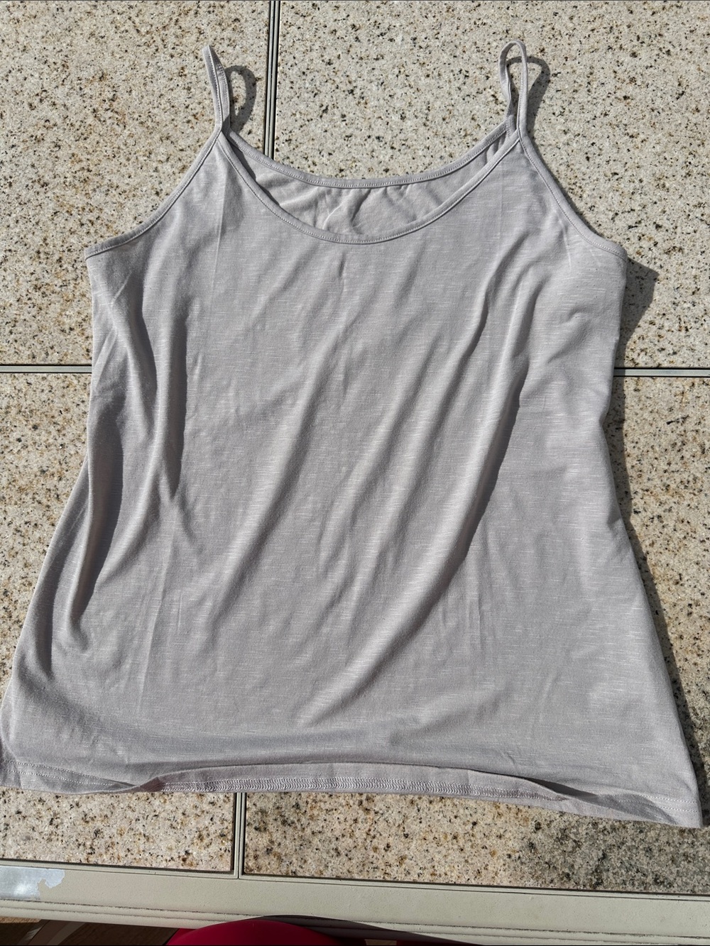 Women's Beige Tank Cami Top - Lightweight Spaghetti Strap - Picture 3 of 4